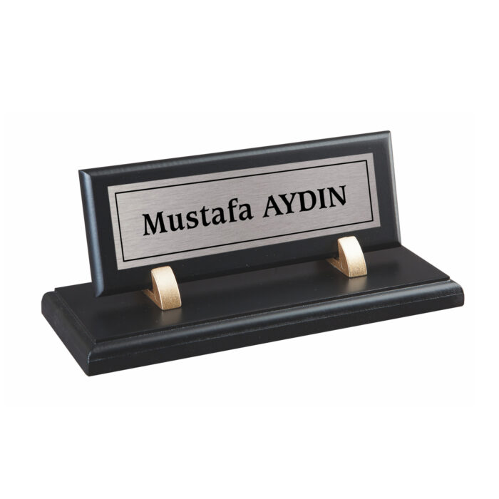 Ahşap Masa İsimliği Siyah