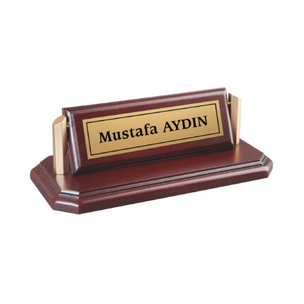 Ahşap Yandan Ayaklı Masa İsimliği Bordo