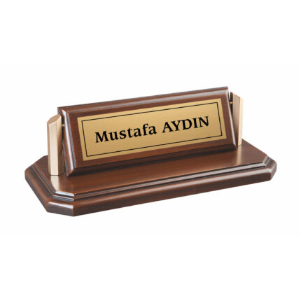 Ahşap Yandan Ayaklı Masa İsimliği Koyu Kahve
