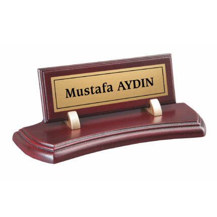 Bordo Özel Kesimli Ahşap Masa İsimliği