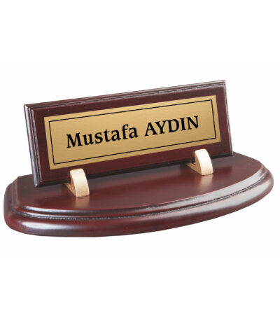 Bordo Yarımay Ahşap Masa İsimliği
