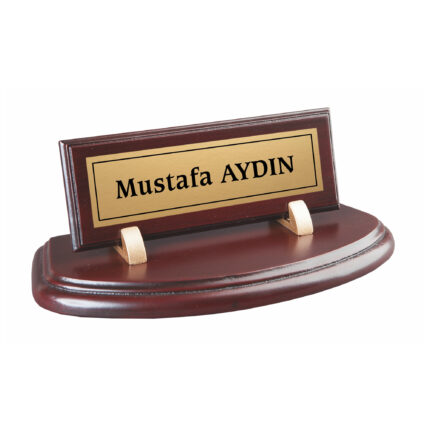 Bordo Yarımay Ahşap Masa İsimliği