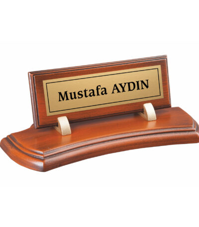 Açık Kahve Özel Kesimli Ahşap Masa İsimliği