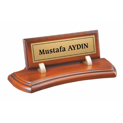 Açık Kahve Özel Kesimli Ahşap Masa İsimliği
