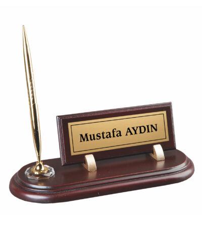 Ahşap Tek Kalemli Masa İsimliği Maun