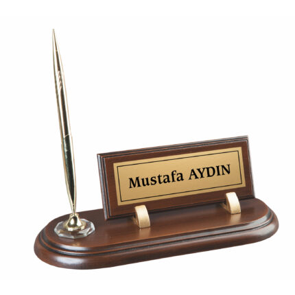 Ahşap Tek Kalemli Masa İsimliği Ceviz