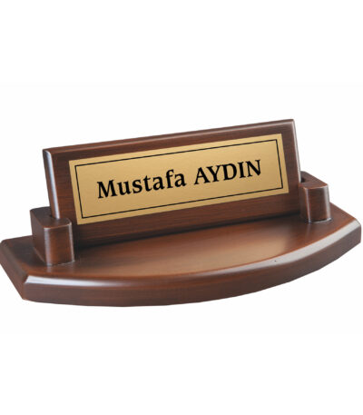 Ahşap Ayaklı Ahşap Masa İsimliği Kahve