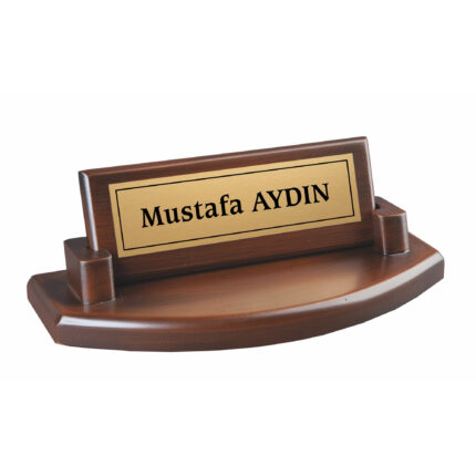 Ahşap Ayaklı Ahşap Masa İsimliği Kahve