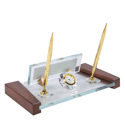 Ahşap Detaylı Kristal Set Masa İsimliği Arka
