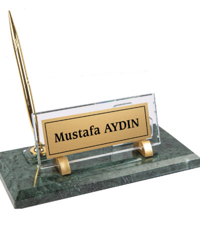 Prestij Yeşil Mermer Tek Kalemli Set Masa İsimliği