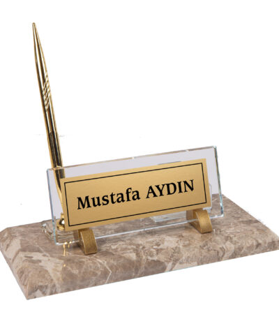 Prestij Krem Mermer Tek Kalemli Set Masa İsimliği